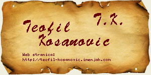 Teofil Kosanović vizit kartica